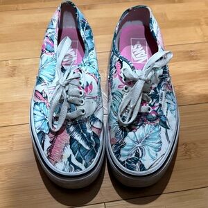 Vans Women's Tropical Floral Sneakers - Blue and Pink
